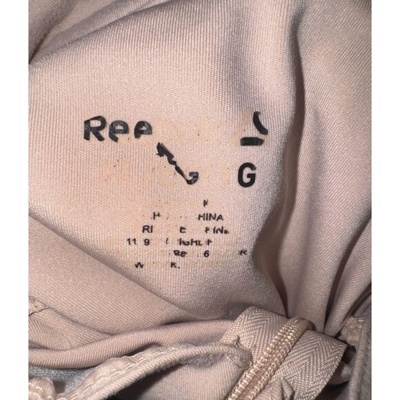Reebok Womens Long Sleeve Pullover Top G Beige Reebok Logo Athletic Apparel - Picture 3 of 6